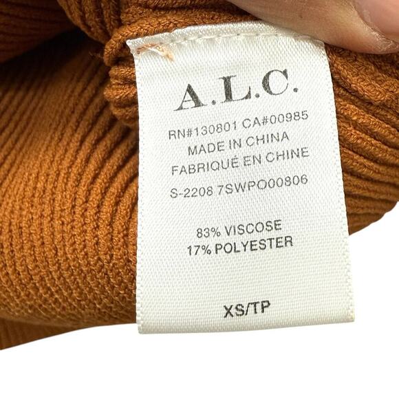 A.L.C. Stacey Cropped Sweater Cognac Women’s Size XS - Picture 5 of 8